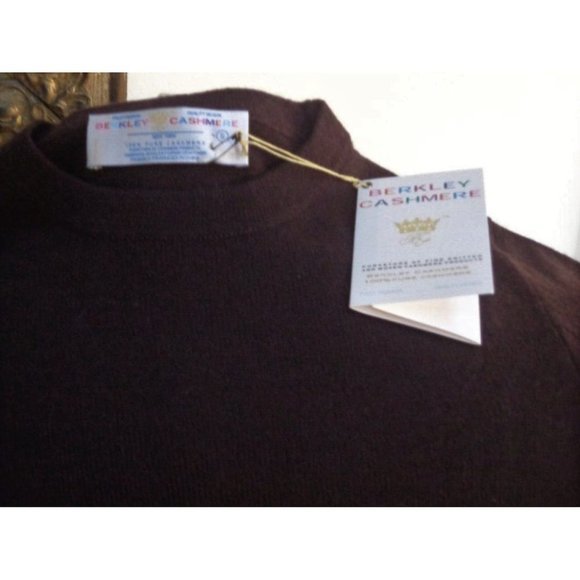 NWT BERKLEY CASHMERE Dark Brown Heather 100% Cashmere Round Neck Dress Size S - Picture 9 of 9
